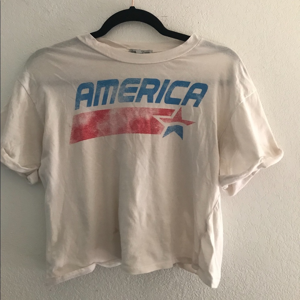 white american crop top